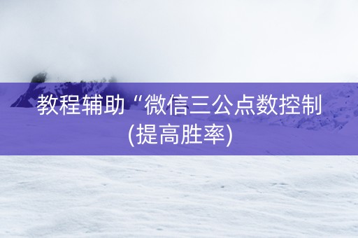 教程辅助“微信三公点数控制(提高胜率)