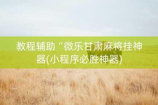 教程辅助“微乐甘肃麻将挂神器(小程序必胜神器)
