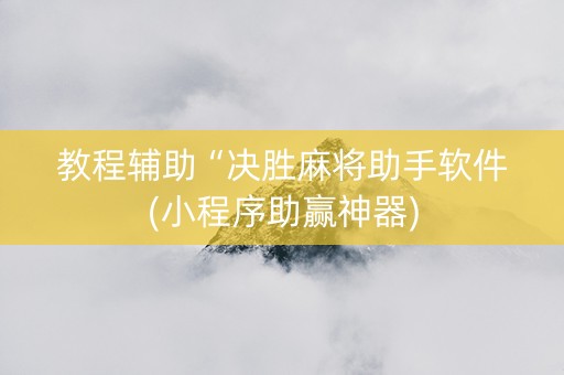 教程辅助“决胜麻将助手软件(小程序助赢神器)