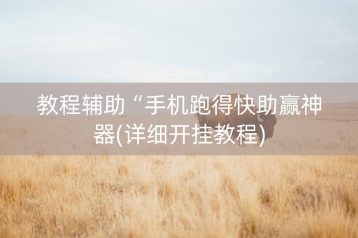 教程辅助“手机跑得快助赢神器(详细开挂教程)