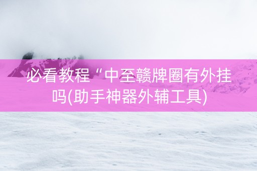 必看教程“中至赣牌圈有外挂吗(助手神器外辅工具)