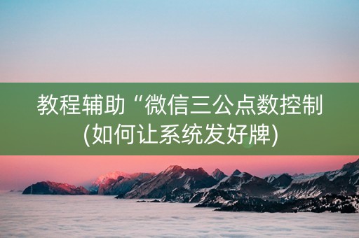 教程辅助“微信三公点数控制(如何让系统发好牌)