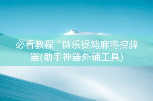 必看教程“微乐捉鸡麻将控牌器(助手神器外辅工具)