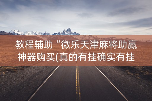 教程辅助“微乐天津麻将助赢神器购买(真的有挂确实有挂)