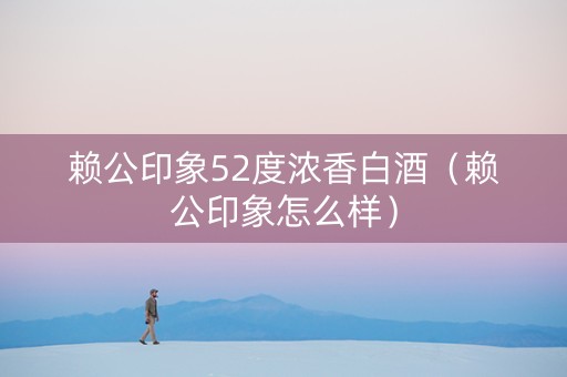 赖公印象52度浓香白酒（赖公印象怎么样）