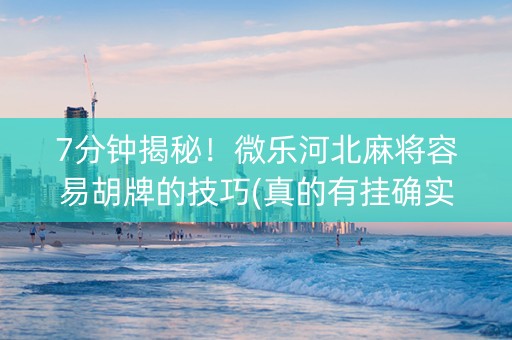 7分钟揭秘！微乐河北麻将容易胡牌的技巧(真的有挂确实有挂)