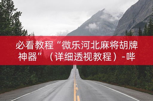必看教程“微乐河北麻将胡牌神器”（详细透视教程）-哔哩哔哩