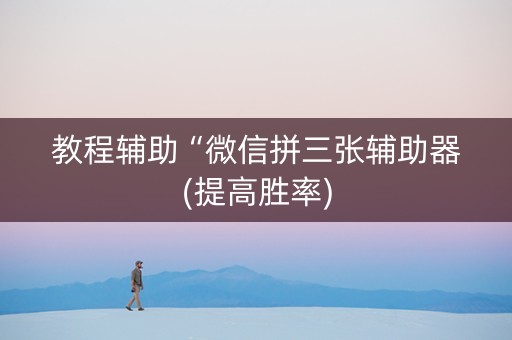 教程辅助“微信拼三张辅助器(提高胜率)