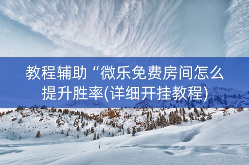 教程辅助“微乐免费房间怎么提升胜率(详细开挂教程)