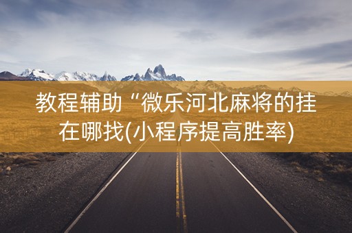 教程辅助“微乐河北麻将的挂在哪找(小程序提高胜率)