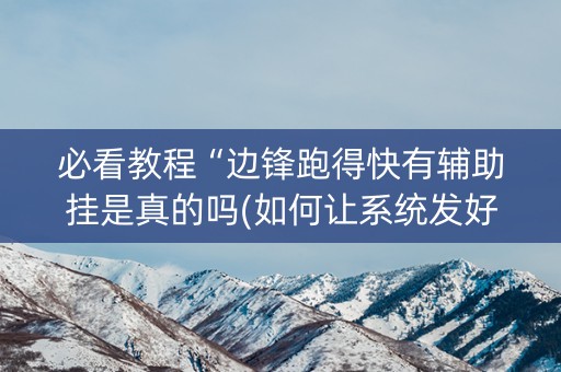 必看教程“边锋跑得快有辅助挂是真的吗(如何让系统发好牌)