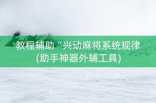 教程辅助“兴动麻将系统规律(助手神器外辅工具)