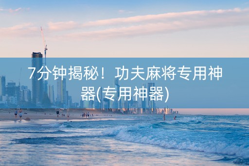 7分钟揭秘！功夫麻将专用神器(专用神器)