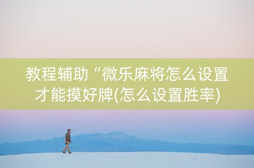 教程辅助“微乐麻将怎么设置才能摸好牌(怎么设置胜率)