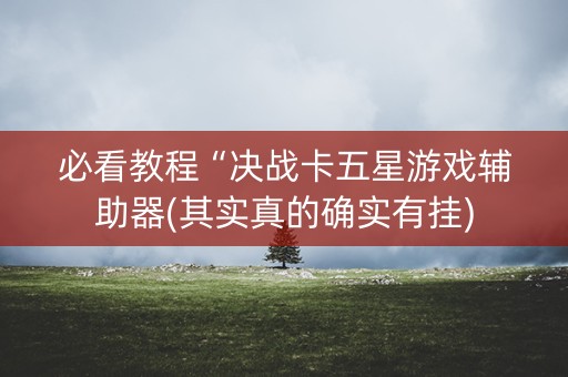 必看教程“决战卡五星游戏辅助器(其实真的确实有挂)
