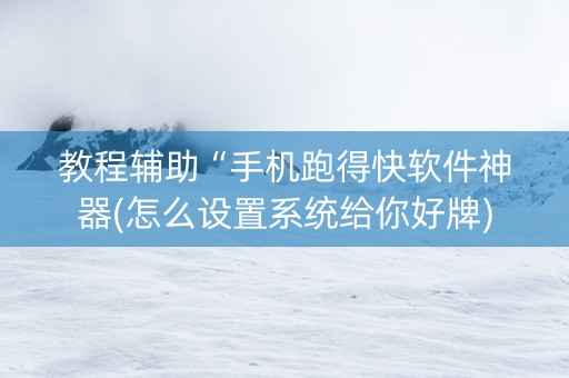 教程辅助“手机跑得快软件神器(怎么设置系统给你好牌)