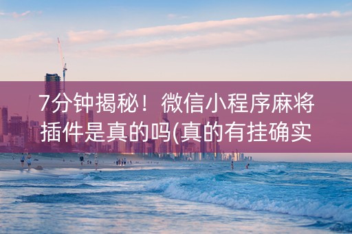 7分钟揭秘！微信小程序麻将插件是真的吗(真的有挂确实有挂)