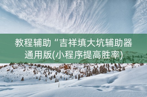 教程辅助“吉祥填大坑辅助器通用版(小程序提高胜率)