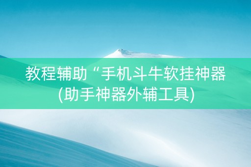 教程辅助“手机斗牛软挂神器(助手神器外辅工具)