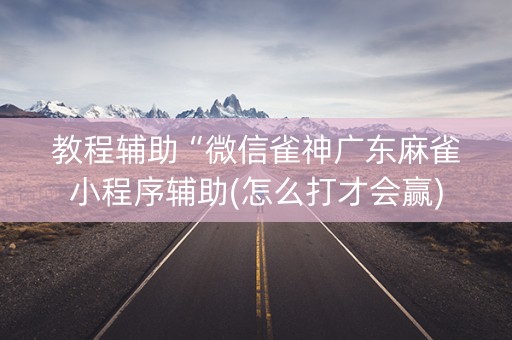 教程辅助“微信雀神广东麻雀小程序辅助(怎么打才会赢)