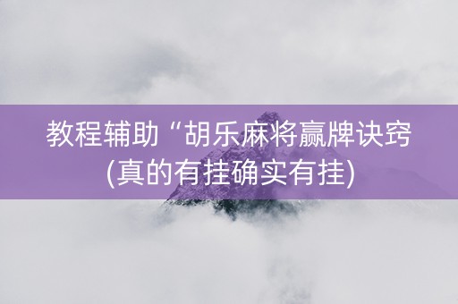 教程辅助“胡乐麻将赢牌诀窍(真的有挂确实有挂)