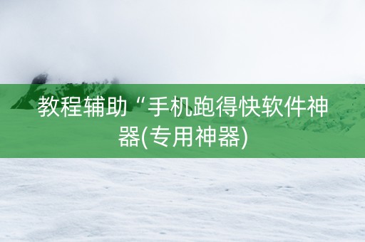 教程辅助“手机跑得快软件神器(专用神器)