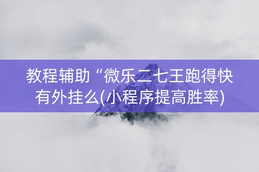 教程辅助“微乐二七王跑得快有外挂么(小程序提高胜率)