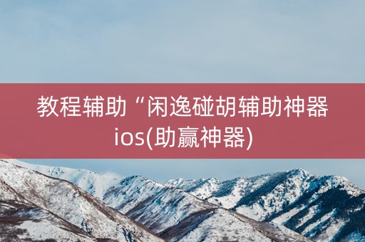 教程辅助“闲逸碰胡辅助神器ios(助赢神器)