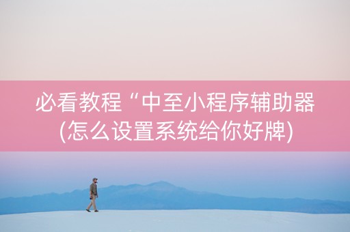 必看教程“中至小程序辅助器(怎么设置系统给你好牌)