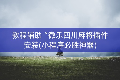 教程辅助“微乐四川麻将插件安装(小程序必胜神器)