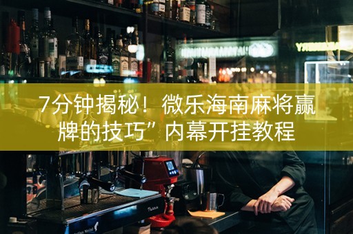 7分钟揭秘！微乐海南麻将赢牌的技巧”内幕开挂教程