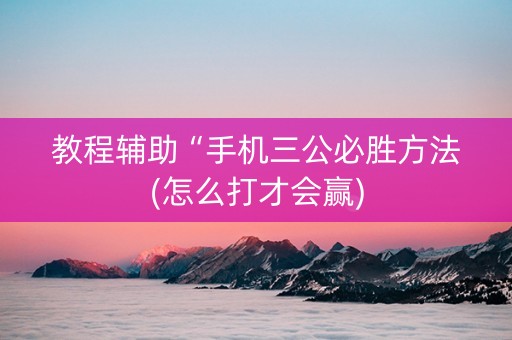 教程辅助“手机三公必胜方法(怎么打才会赢)