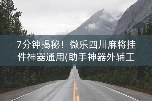 7分钟揭秘！微乐四川麻将挂件神器通用(助手神器外辅工具)