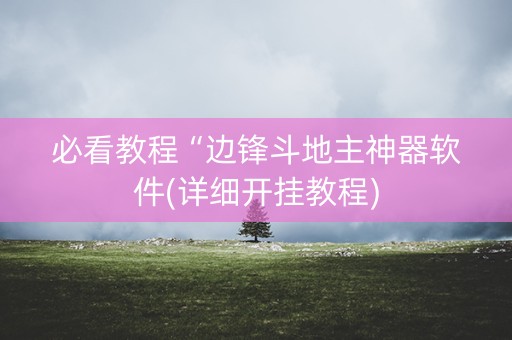 必看教程“边锋斗地主神器软件(详细开挂教程)
