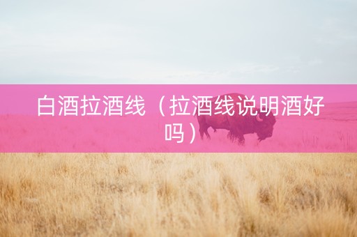 白酒拉酒线(拉酒线说明酒好吗) 白酒拉酒线(拉酒线说明酒好吗)