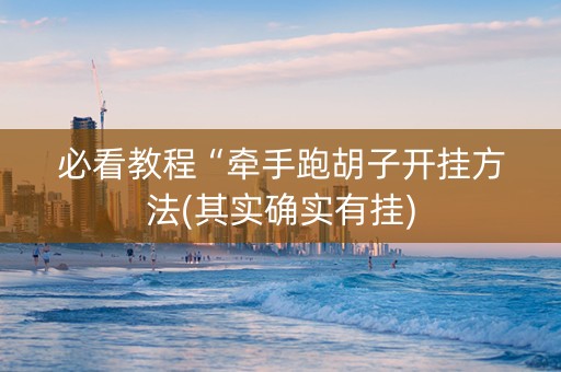 必看教程“牵手跑胡子开挂方法(其实确实有挂)