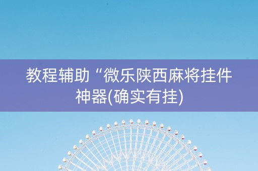 教程辅助“微乐陕西麻将挂件神器(确实有挂)