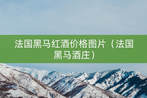 法国黑马红酒价格图片（法国黑马酒庄）