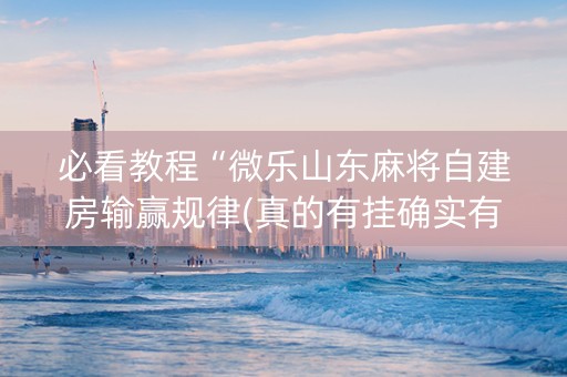 必看教程“微乐山东麻将自建房输赢规律(真的有挂确实有挂)