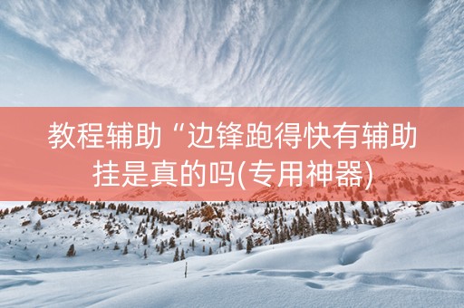 教程辅助“边锋跑得快有辅助挂是真的吗(专用神器)