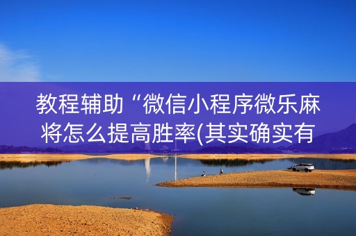 教程辅助“微信小程序微乐麻将怎么提高胜率(其实确实有挂)
