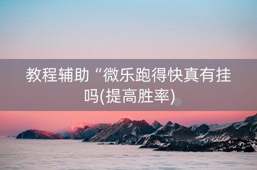 教程辅助“微乐跑得快真有挂吗(提高胜率)