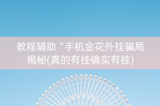 教程辅助“手机金花外挂骗局揭秘(真的有挂确实有挂)