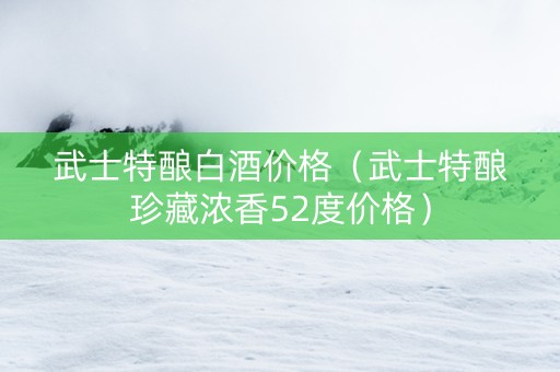 武士特酿白酒价格（武士特酿珍藏浓香52度价格）