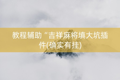 教程辅助“吉祥麻将填大坑插件(确实有挂)