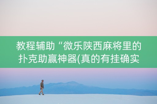 教程辅助“微乐陕西麻将里的扑克助赢神器(真的有挂确实有挂)
