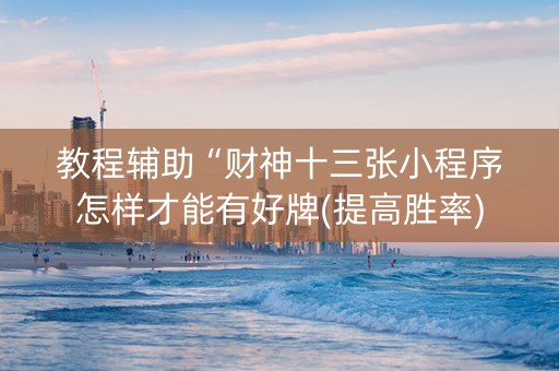 教程辅助“财神十三张小程序怎样才能有好牌(提高胜率)