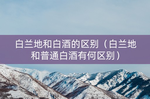 白兰地和白酒的区别（白兰地和普通白酒有何区别）