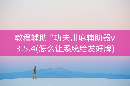 教程辅助“功夫川麻辅助器v3.5.4(怎么让系统给发好牌)