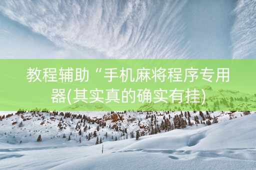 教程辅助“手机麻将程序专用器(其实真的确实有挂)
